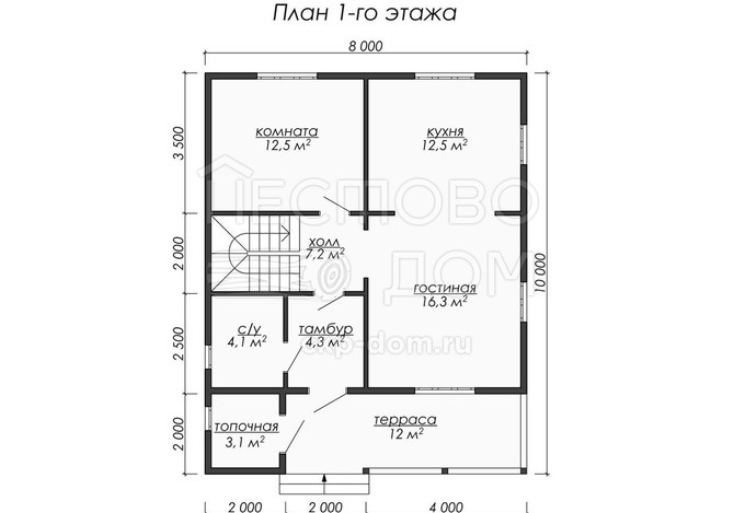 Проект каркасного дома «ДК040»