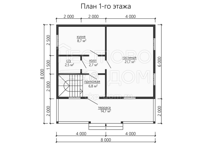 Проект каркасного дома «ДК160»