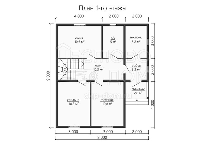 Проект каркасного дома «ДК168»