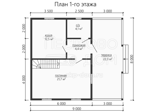 Проект каркасного дома «ДК170»