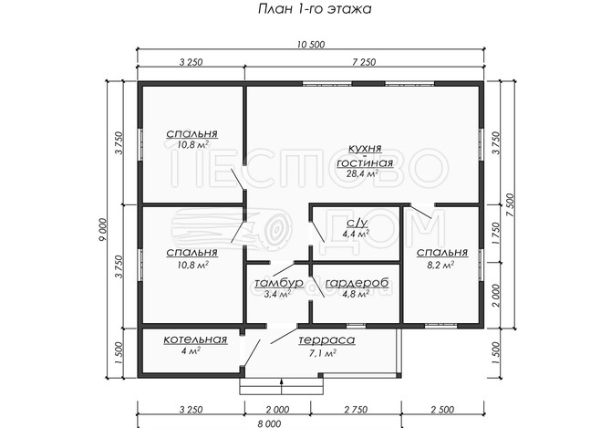 Проект каркасного дома «ДК290»