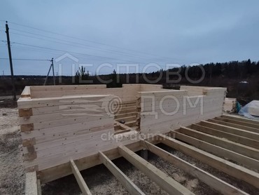 Баня из бруса 6x8 с террасой