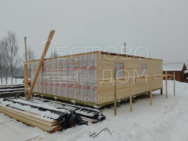 Каркасный дом 10x8 с террасой 4х1.5